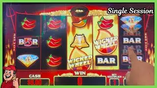 Smokin&rsquo; Hot Stuff: Wicked Wheel Slot Machine at Meskwaki &mdash; Single Session (Real Slot Play)