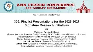 AFC 2026 Session 305: Finalist Presentations for the 2026-2027 Signature Research Initiatives