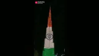 B. Kalifa painted by Indian flag colour lights