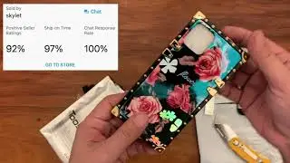 Unwrapping of Luxury Square Phone Case Laser Flower design for iPhone 12 from the vendor SKYLET