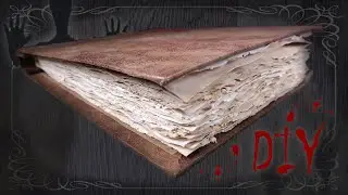 Scary DIY - How To Make a Faux Leather Antique Journal Book with Old Tea Dyed Deckle Edge Pages