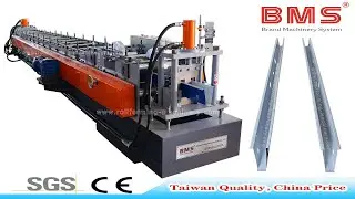 Auto Change Size 110/120/140mm Top Hat/Omega Purlin Roll Forming Machine