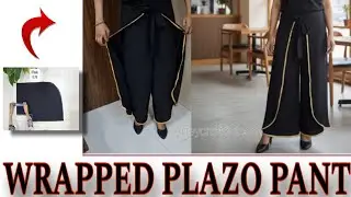How to make wraped plazzo pant in easy way/wraped plazzo cutting and stitching tutorial 