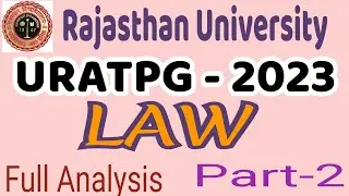 Rajasthan University 2023 PG Entrance Law Exam Paper ( URATPG-2023) LLM