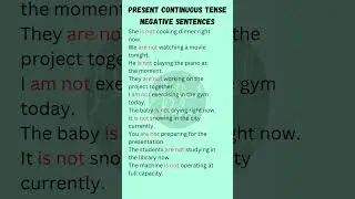 You Won't Believe How Easy Present Continuous Tense Negative Sentences Are!