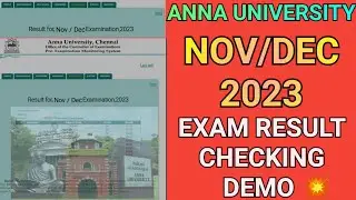 Anna University Nov/Dec 2023 Exam Result Checking Demo💥 | Engineering Result Checking 2024 | Result