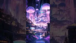 Purple Dreamscape: Floating Islands & Glowing Balloons ✨ Visual ASMR & Neon Purple Ambience