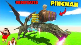 PINCHAN Upgraded PINREX T-REX vs ALL UNITS in Animal Revolt Battle Simulator with SHINCHAN and CHOP