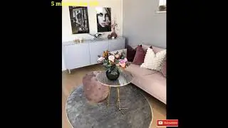 blush pink and grey living room interior
