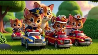 Cute Kittens Racing Cars 🐱🚗 | Funny Cats Cartoon for Kids​#viralvideo
