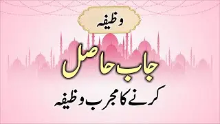 Job Hasil karny ka Wazifa | Wazifa for Better Job | Wazifa Amliyat: 13