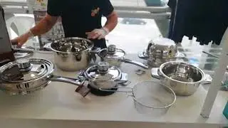 Bateria Multinivel 19 pzs Chef Master - Feria Mega Shop TV Puente Mall del Sol Guayaquil, Mayo 2019