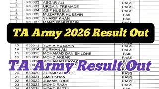 TA Army Result Out ll TA Territorial Army 2026 Result Out 