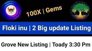 Floki inu 2 Big update | Floki Listing | Grove Blockchain Launch | Grove Coin Trading Start 3:30 Pm