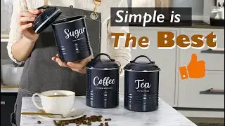 My favourite kitchen metal canister set. Keep coffee, tea and sugar fresher for longer.