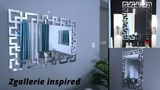 DIY ACCENT WALL MIRROR ZGALLERIE INSPIRED Using DOLLAR TREE foam board_ Home Decor.