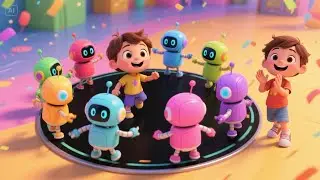 Eight Little Robots Dancing Around + More | Colorful Nursery Rhyme for Toddlers