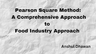 Pearson Square Method #foodtechnology #foodindustry #GATE2024