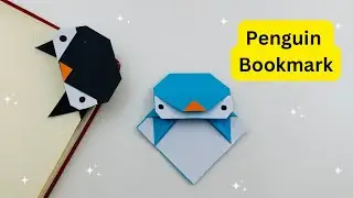 DIY Paper Penguin Corner Bookmark!!! Paper Crafts For School / Origami Bookmark / Paper Craft New
