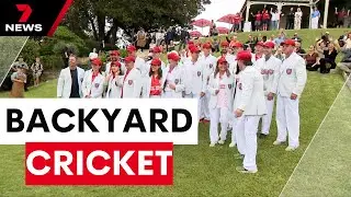 Mark Ferguson, Angela Cox and Mel McLaughlin join charity cricket match at Kirribilli House | 7NEWS