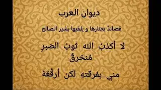 لا تعذليه - ابن زريق البغدادي 