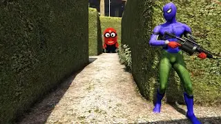 GTA 5 BLUE SPIDER-MAN VS RED MINION Eps.81