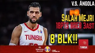 Salah Mejri Highlight !!!!8BLK!!!! 18pts 8reb 3ast Tunisia vs Angola FIBA World Cup, Sep.08 2019