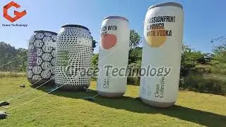 Advertising Inflatable Beer Bottle Can with Print, Giant Airsealed Wine Bottle Packaging Inflatables