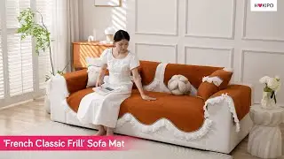 'French Classic Frill' Sofa Mat Orange