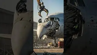 Large Rusted Airbus A320  Plane Dismantling Begins in Scrapyard#aviation #shorts  #ytshorts #yt