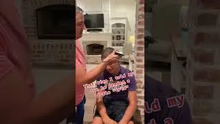 Father buzzing his son's hair #shorts  [23D29F]