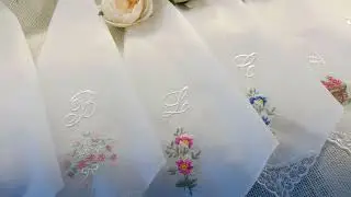 Embroidered monogram handkerchiefs