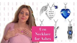 Fumete 5 Pcs Heart Cross Cubic Urn Necklace for Ashes