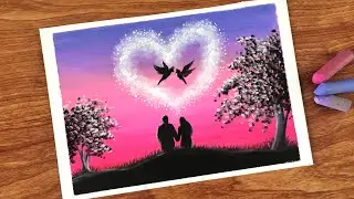 Romantic Couple Painting for beginners | Oil Pastel Drawing