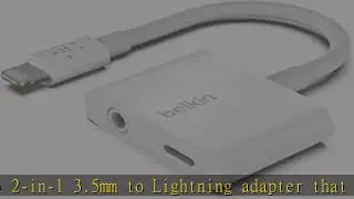Belkin Lightning to 3.5mm Audio Cable + Audio Charger Splitter, 2 in 1 Aux Headphone Adapter and Ch