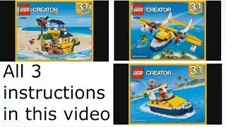 2017 Lego Creator Island Adventures instruction 31064 All models