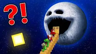 Mikey Family and JJ Family Built The LONGEST STAIRS to The MOON in Minecraft (Maizen)