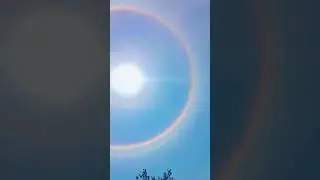 #rainbow circle around sun#sun halo in Uttar Pradesh today# halo around sun