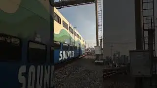 Sounder Train meet: 108/909 & 923/326 horn clash just north of the bridge. Taken June 16 6:08AM