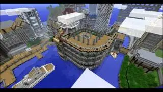 Minecraft Timelapse : Commerce Building / Train Station