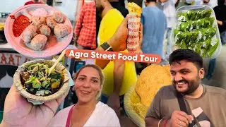 Agra Street Food tour || Famous Chaat Gully, petha, Bedai & best roll 🤤