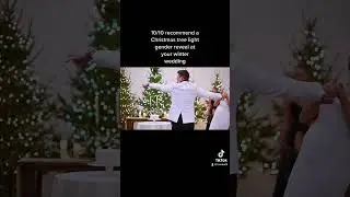 Christmas tree light gender reveal for a pregnant bride at her winter wedding. #weddingvideography
