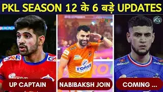 PKL 12 Top 6 Big Updates ( Up New Captain & Vice -Captains , Nabibaksh Join ,Shadlu Coming & More )