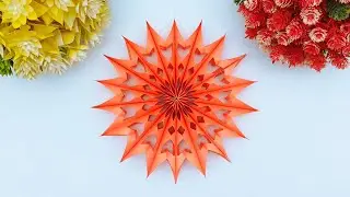 How To Make 3D Paper Snowflake For Christmas Decorations | Christmas Snowflake Making At Home