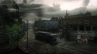 Thundery Night on Victorian Street | Calm Before the Storm, Deep Rolling Thunder Sounds | 3 HOURS