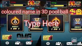 How to change your name colour in 3D pool ball