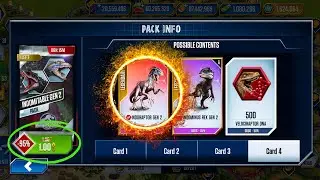 INSANE LUCK?! 😳 Indoraptor Gen 2 from $1 Pack | Jurassic World The Game