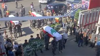 Funeral for firefighters killed by Beirut blast