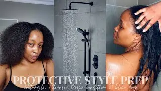 My Relaxed hair protective style prep routine! (Wash, deep condition & prep)