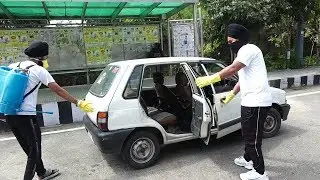 Coronavirus: Sikh Youth Help in Santising Jammu City